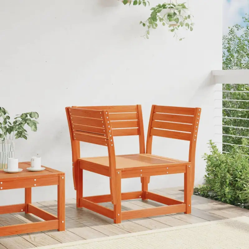 Loungebanken van massief grenenhout met gelat ontwerp voor tuin en terras - Loungebanken