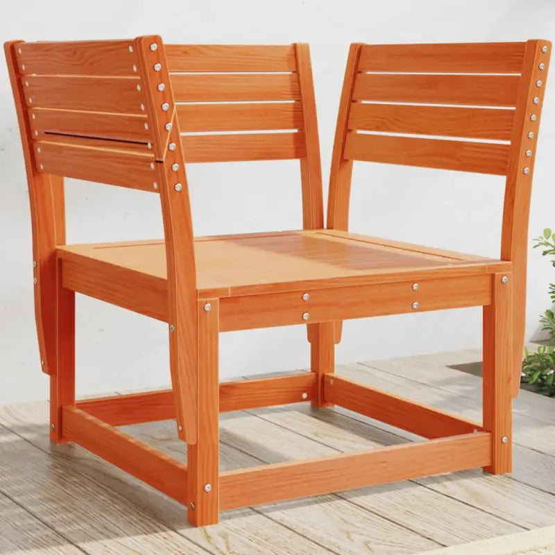 Loungebanken van massief grenenhout met gelat ontwerp voor tuin en terras - Wasbruin / zonder kussens / 1 - Loungebanken
