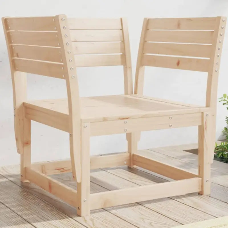 Loungebanken van massief grenenhout met gelat ontwerp voor tuin en terras - Natuurlijk grenenhout / zonder kussens / 1