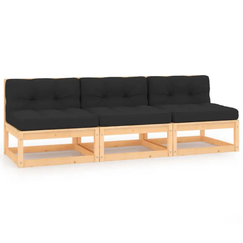 Loungebanken van massief grenenhout voor comfortabel buitengebruik - Naturel en antraciet / 1 / Ja - Loungebanken