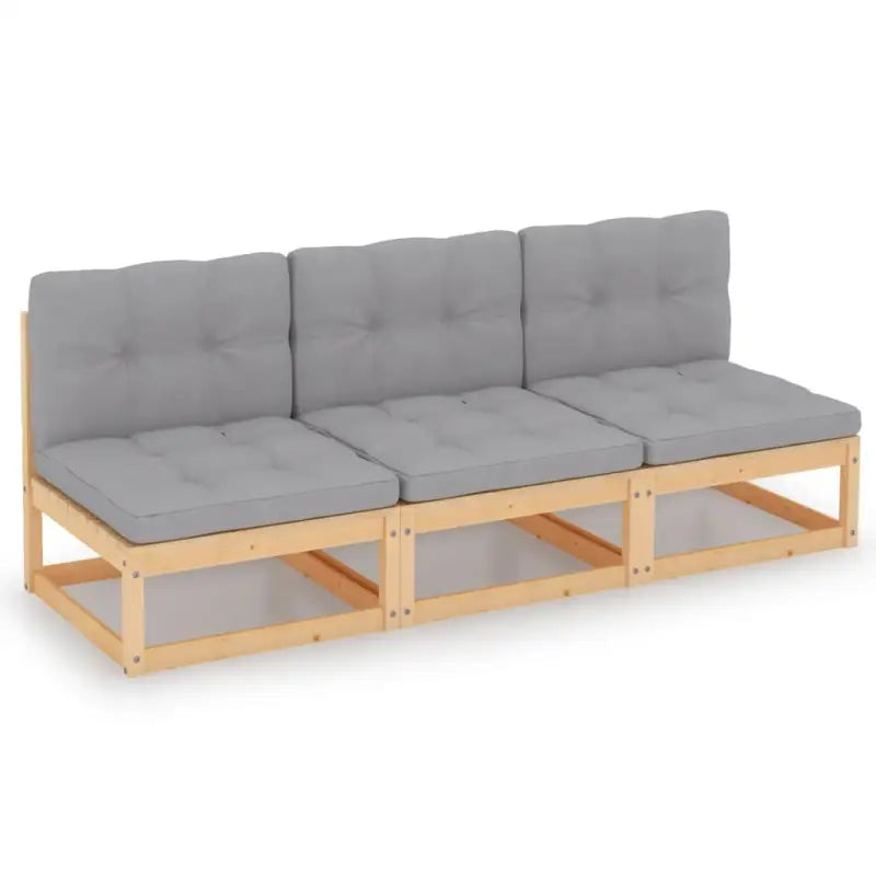 Loungebanken van massief grenenhout voor comfortabel buitengebruik - Naturel / 1 / Ja - Loungebanken