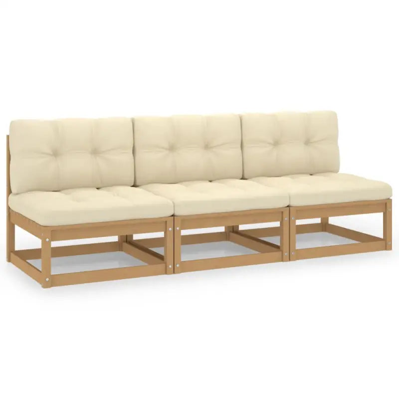 Loungebanken van massief grenenhout voor comfortabel buitengebruik - Honingbruin / 1 / Ja - Loungebanken