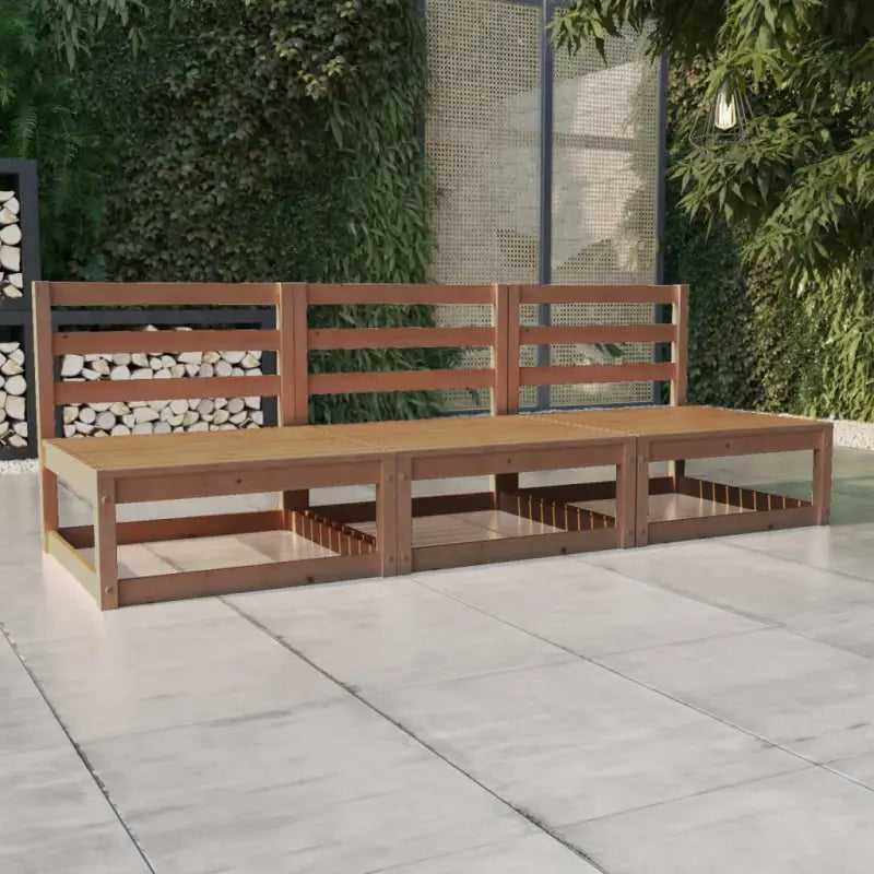 Loungebanken van massief grenenhout voor comfortabel buitengebruik - Honingbruin / 1 / Nee - Loungebanken