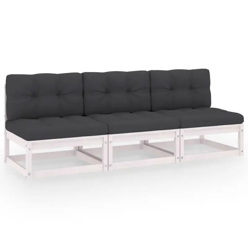 Loungebanken van massief grenenhout voor comfortabel buitengebruik - Wit / 1 / Ja - Loungebanken