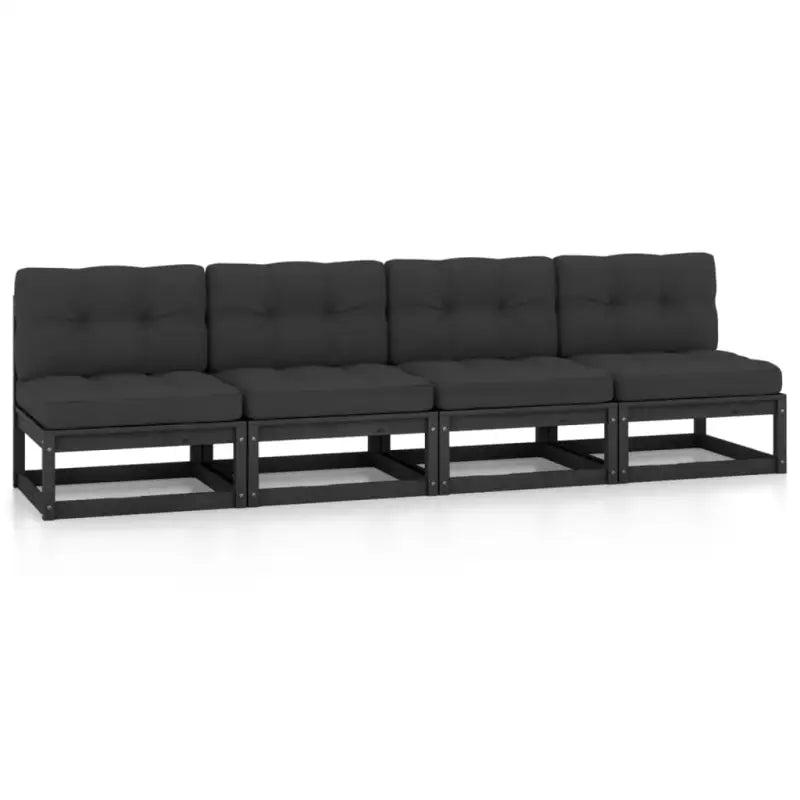 Loungebanken van massief grenenhout voor ontspannen buitengebruik - Zwart / 1 / Ja - Loungebanken