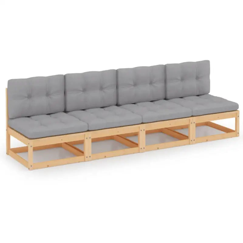 Loungebanken van massief grenenhout voor ontspannen buitengebruik - Bruin / 1 / Ja - Loungebanken