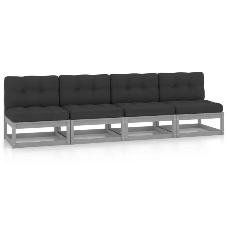 Loungebanken van massief grenenhout voor ontspannen buitengebruik - Grijs / 1 / Ja - Loungebanken
