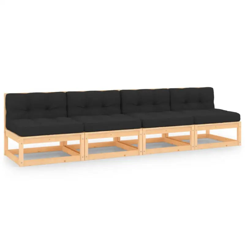 Loungebanken van massief grenenhout voor ontspannen buitengebruik - Naturel en antraciet / 1 / Ja - Loungebanken