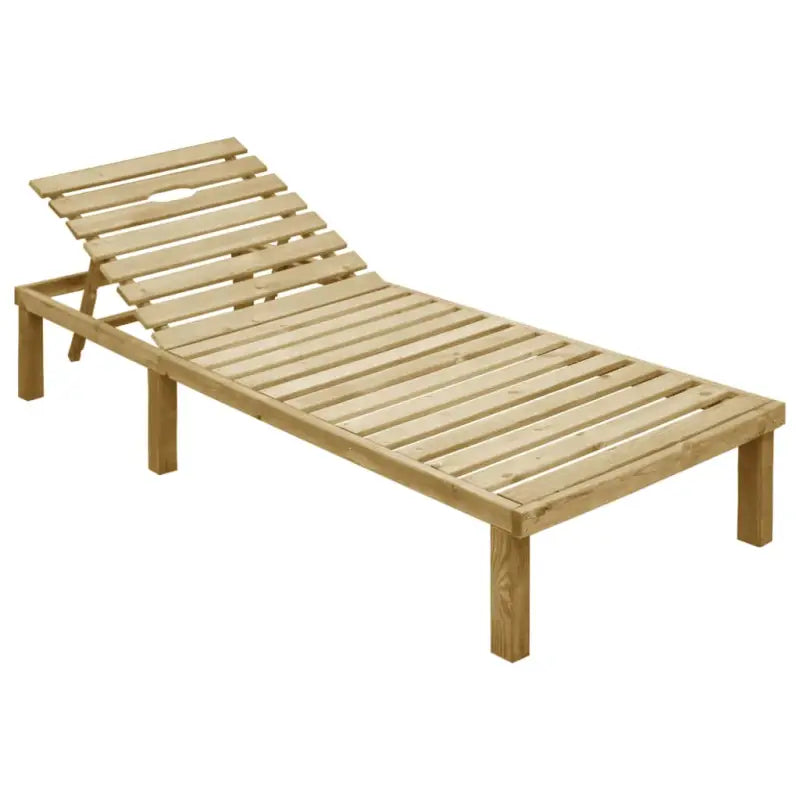 Loungebed van geïmpregneerd grenenhout met kussen voor buiten - Ligstoelen