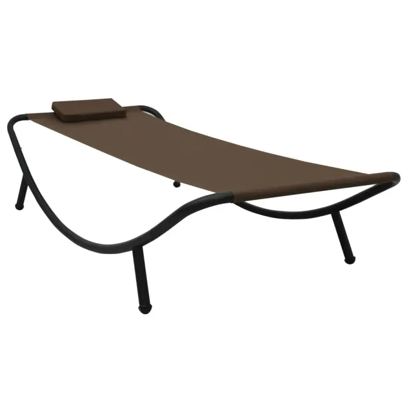 Loungebed voor tuin terras en strand van weerbestendig oxford stof - Bruin / 200 x 90 cm - Tuinbedden