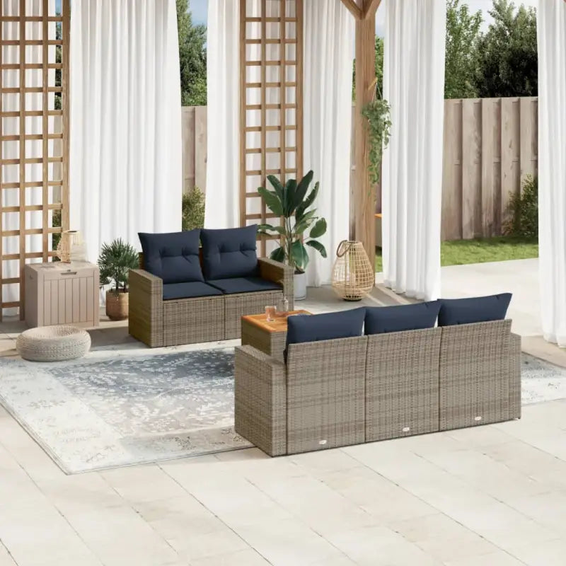 Loungebouwset voor tuin of terras met waterdichte tas en grijs materiaal - Grijs - Tuinsets