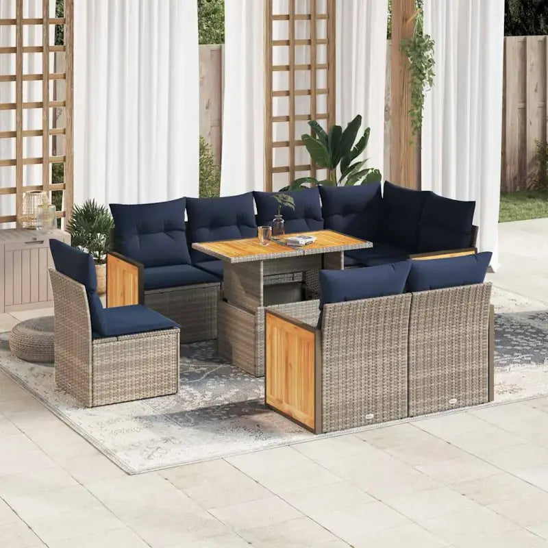 Loungeje in grijs materiaal met gepoedercoat staal en waterdichte tas - Tuinsets