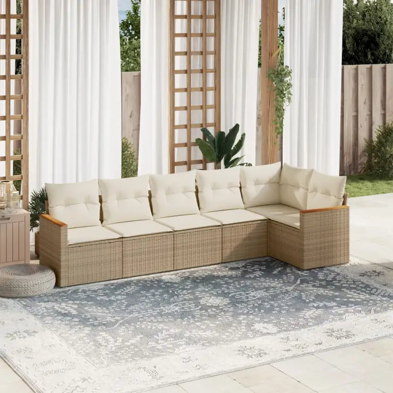 Loungeset in beige materiaal met gepoedercoat staal en waterdichte tas - beige en crèmekleurig / Zonder tafel - Tuinsets