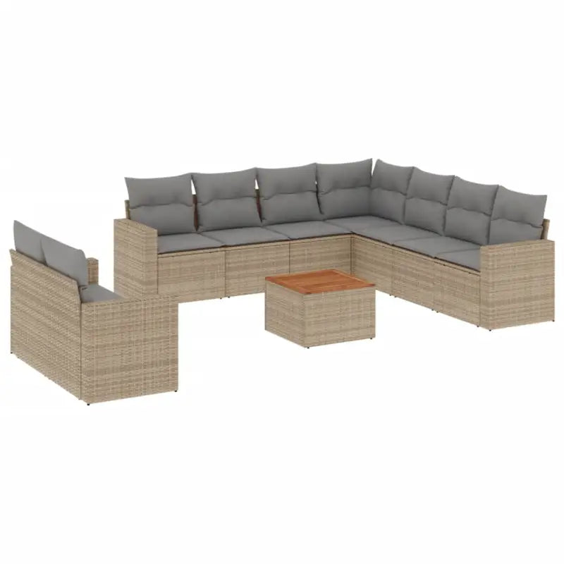 Loungeset in gemengd beige materiaal met waterdichte tas - beige mix en lichtgrijs - Tuinsets