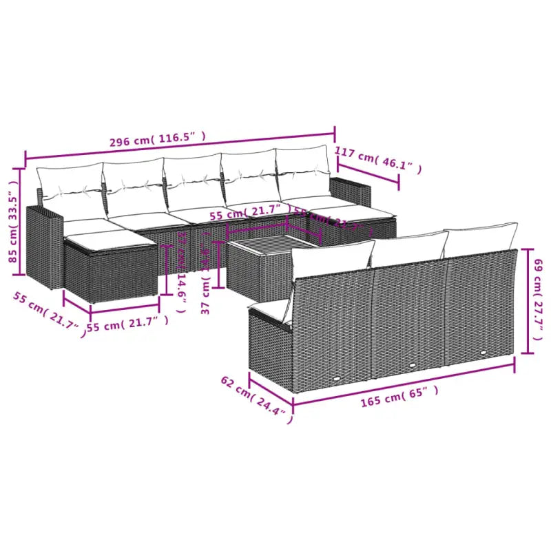 Loungeset in gemengd beige materiaal voor gezellige buitenruimtes - Tuinsets