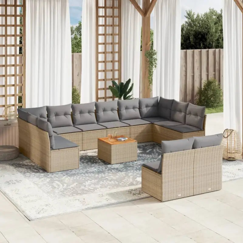 Loungeset in gemengd beige met waterdichte tas voor tuin en terras - Tuinsets
