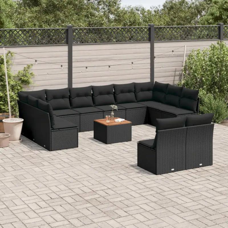 Loungeset in gemengd beige met waterdichte tas voor tuin en terras - Zwart - Tuinsets