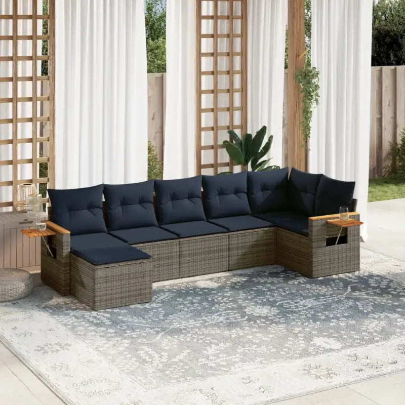 Loungeset in grijs materiaal met gepoedercoat staal afmetingen - Tuinsets