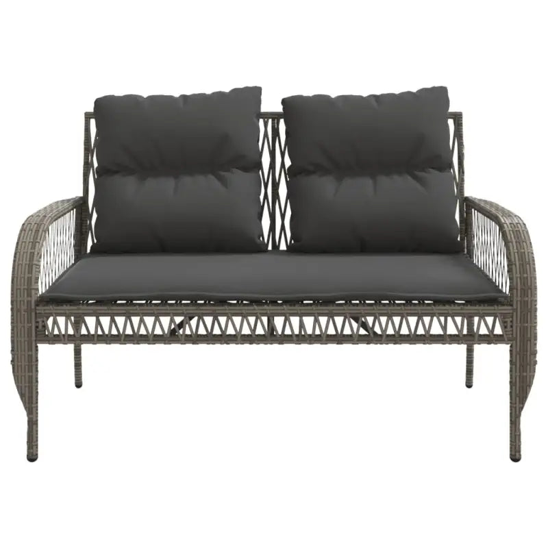 Loungeset in grijs materiaal met gepoedercoat staal en afmetingen - Tuinsets