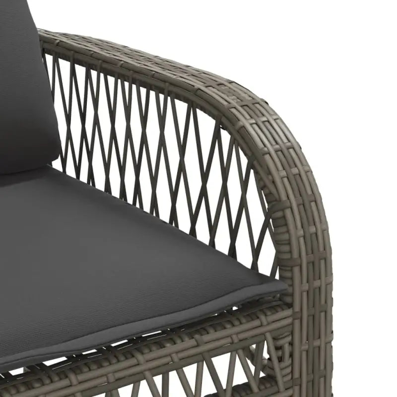 Loungeset in grijs materiaal met gepoedercoat staal en afmetingen - Tuinsets
