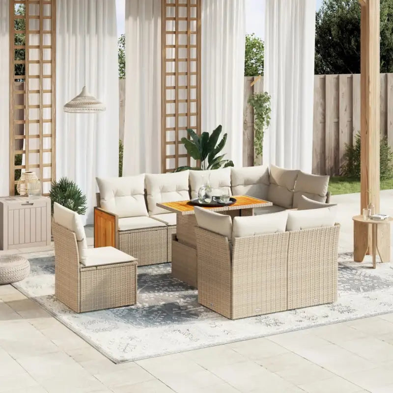 Loungeset in grijs materiaal met gepoedercoat staal en comfortabele afmetingen - beige en crèmekleurig / zonder