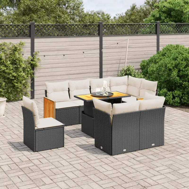 Loungeset in grijs materiaal met gepoedercoat staal en comfortabele afmetingen - Zwart en crème / zonder opbergruimte
