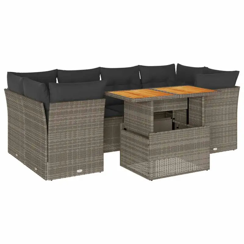 Loungeset in grijs materiaal met gepoedercoat staal en waterdichte tas - Tuinsets