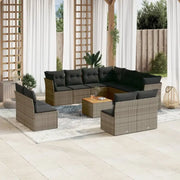 Loungeset in grijs materiaal met waterdichte tas en gepoedercoated staal - Tuinsets