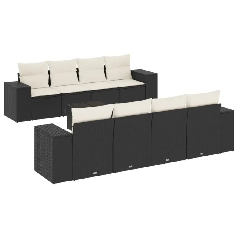 Loungeset in zwart materiaal met gepoedercoat staal afmetingen - Tuinsets