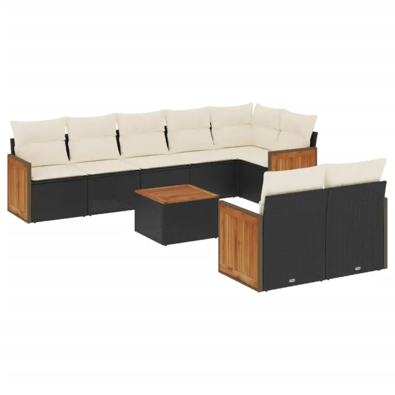 Loungeset in zwart materiaal met gepoedercoat staal afmetingen - Tuinsets