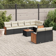 Loungeset in zwart materiaal met gepoedercoat staal afmetingen - Tuinsets