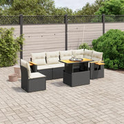 Loungeset in zwart materiaal met gepoedercoat staal voor buiten ontspanning - Tuinsets