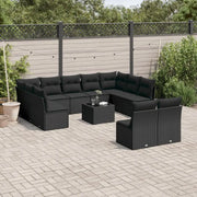 Loungeset in zwart materiaal met waterdichte tas en gepoedercoat staal - Tuinsets