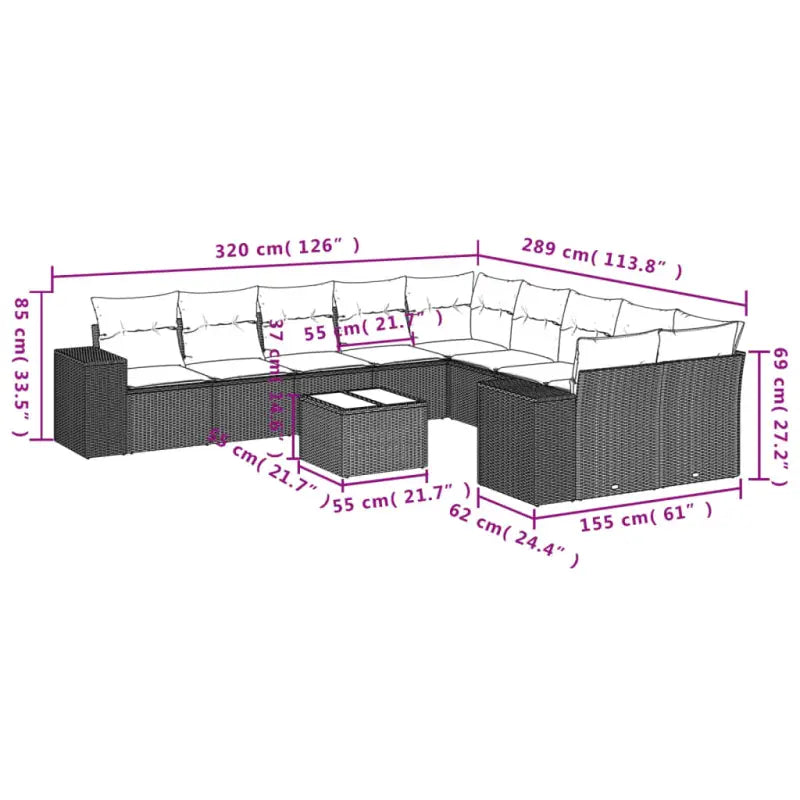 Loungeset met beige materiaal en gepoedercoat staal voor buitenplezier - Tuinsets