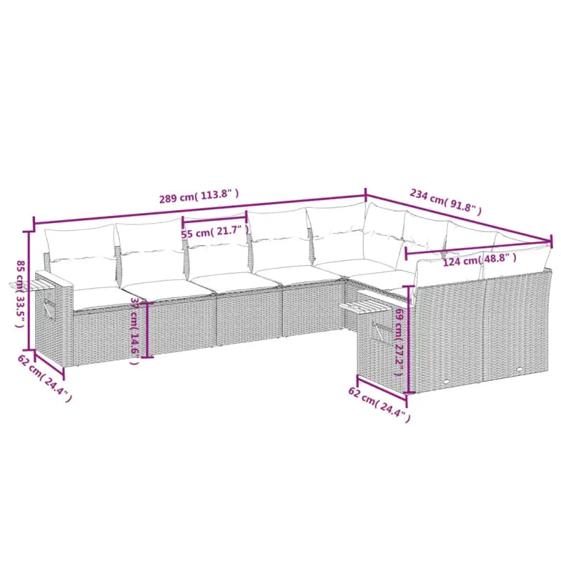Loungeset met beige materiaal en gepoedercoat staal voor buitengebruik - Tuinsets