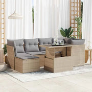 Loungeset met beige materiaal en gepoedercoat staal afmetingen - Tuinsets