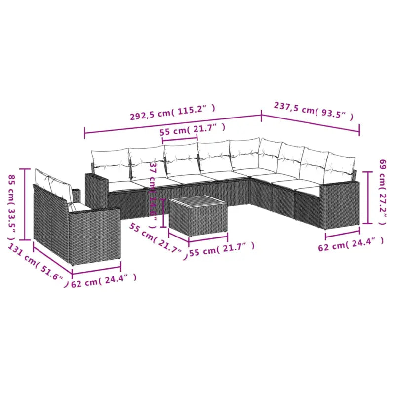 Loungeset met gemengd beige materiaal voor je tuin of terras - Tuinsets