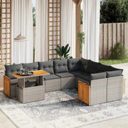 Loungeset met grijs materiaal en gepoedercoat staal voor buiten - Tuinsets