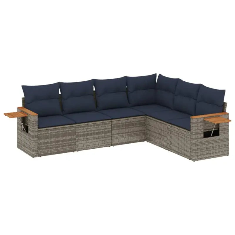 Loungeset met grijs materiaal en gepoedercoat staal voor buiten - Tuinsets