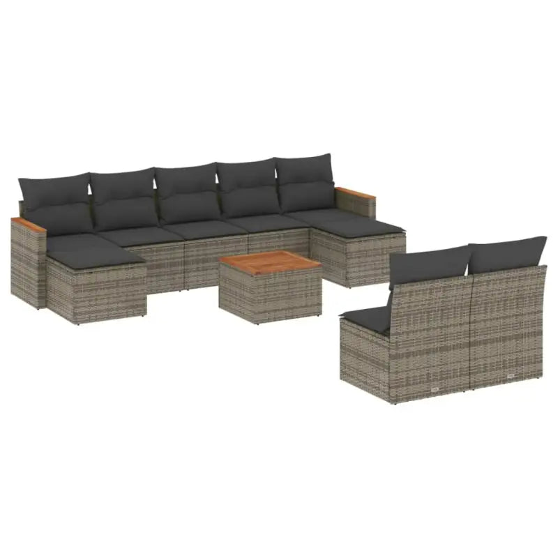 Loungeset met grijs materiaal en gepoedercoat staal voor buiten ontspanning - Tuinsets