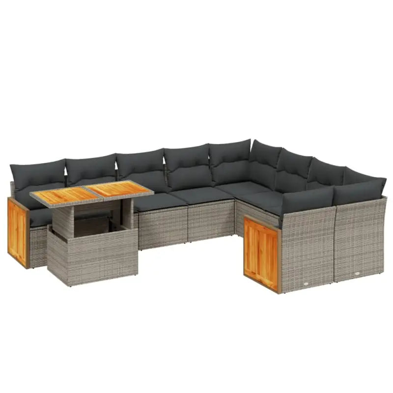 Loungeset met grijs materiaal en gepoedercoat staal voor buiten - Tuinsets