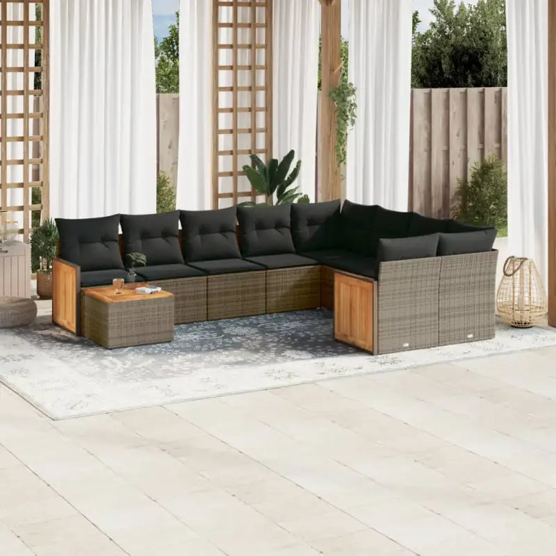 Loungeset met grijs materiaal en gepoedercoat staal voor je tuin of terras - Tuinsets