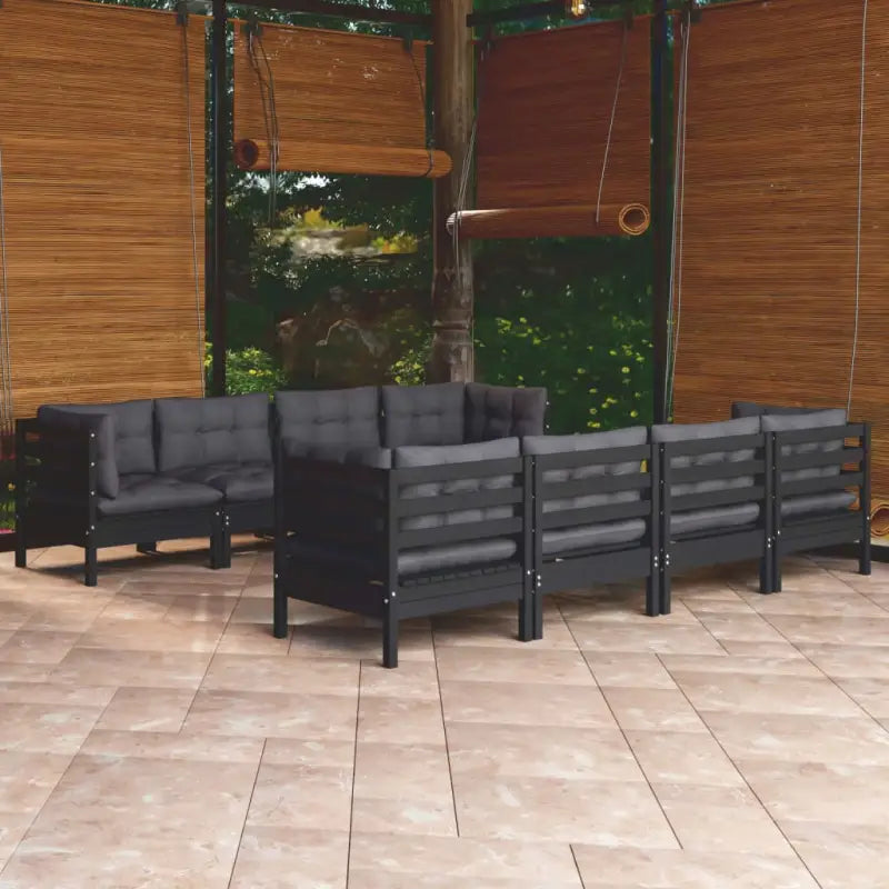 Loungeset met massief grenenhout en voetenbank tafel voor buitengebruik - Tuinsets