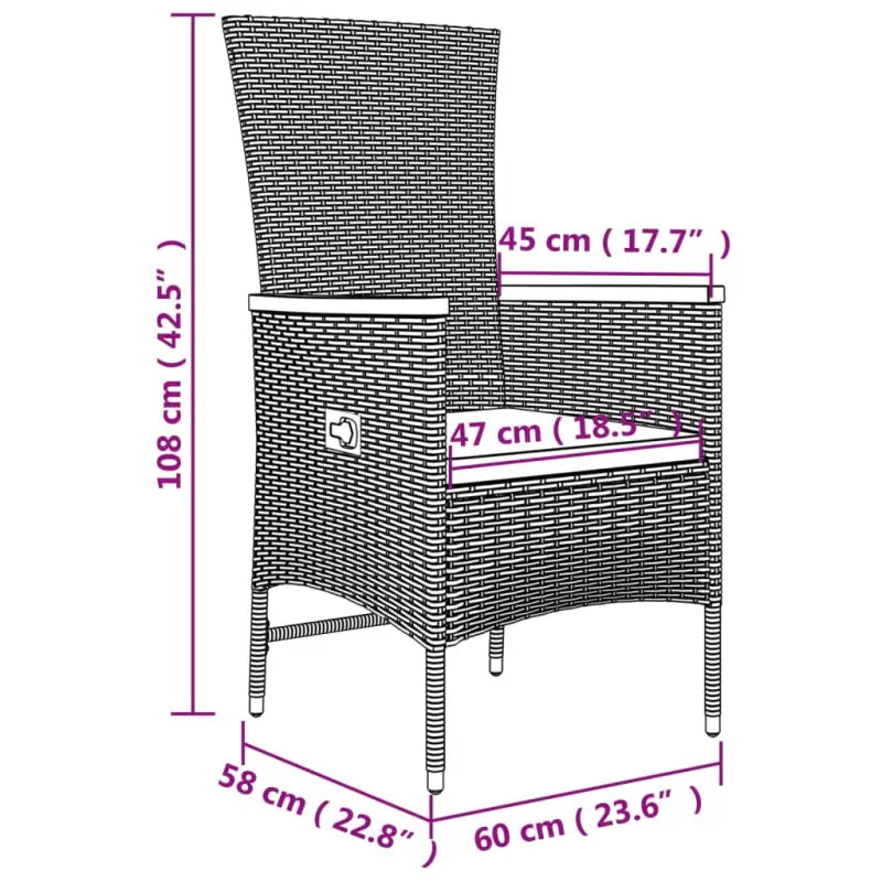 Loungeset met poly rattan en grijs materiaal voor uw tuin - Tuinsets