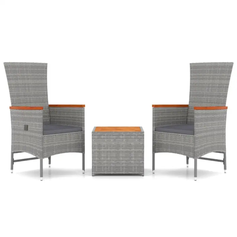 Loungeset met poly rattan en grijs materiaal voor uw tuin - Tuinsets