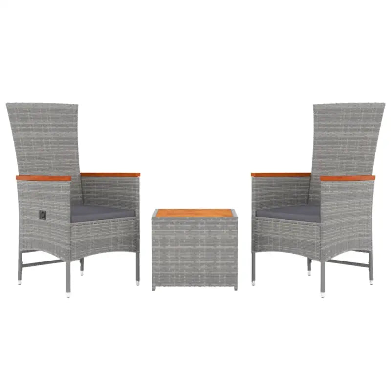 Loungeset met poly rattan en grijs materiaal voor uw tuin - Tuinsets