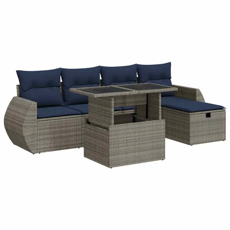 Loungeset met waterdichte tas en grijs materiaal van gepoedercoat staal - Grijs / met opbergruimte - Tuinsets
