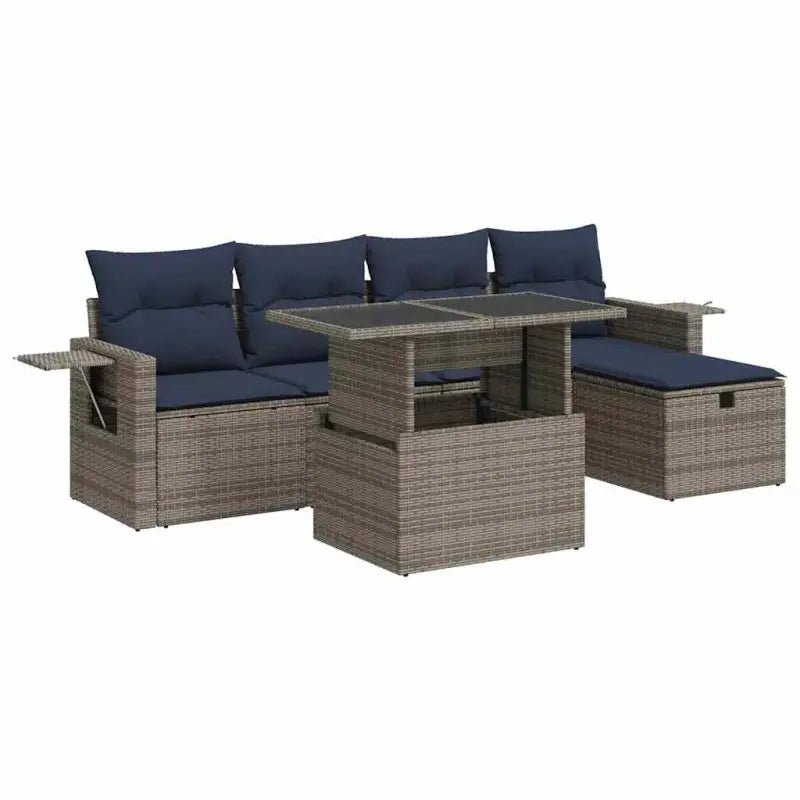 Loungeset met waterdichte tas en grijs materiaal voor buitenplezier - Grijs / met opbergruimte - Tuinsets