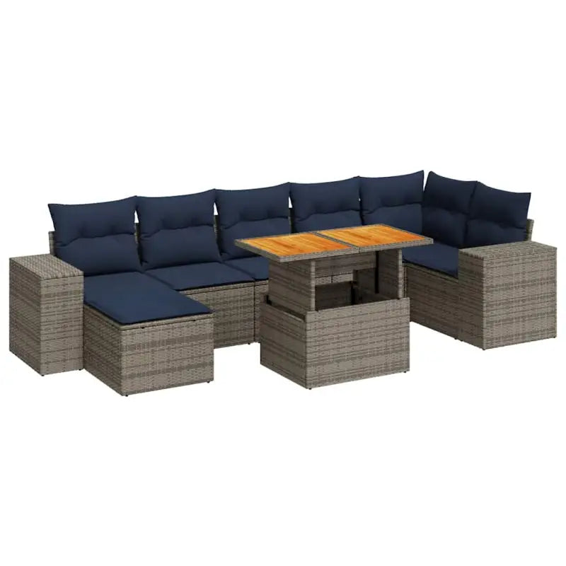 Loungeset met waterdichte tas in grijs materiaal en gepoedercoat staal - Grijs - Tuinsets