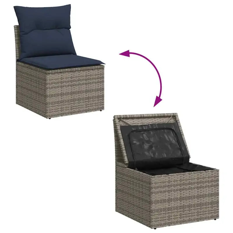 Loungeset met waterdichte zak en grijs materiaal van gepoedercoat staal - Tuinsets